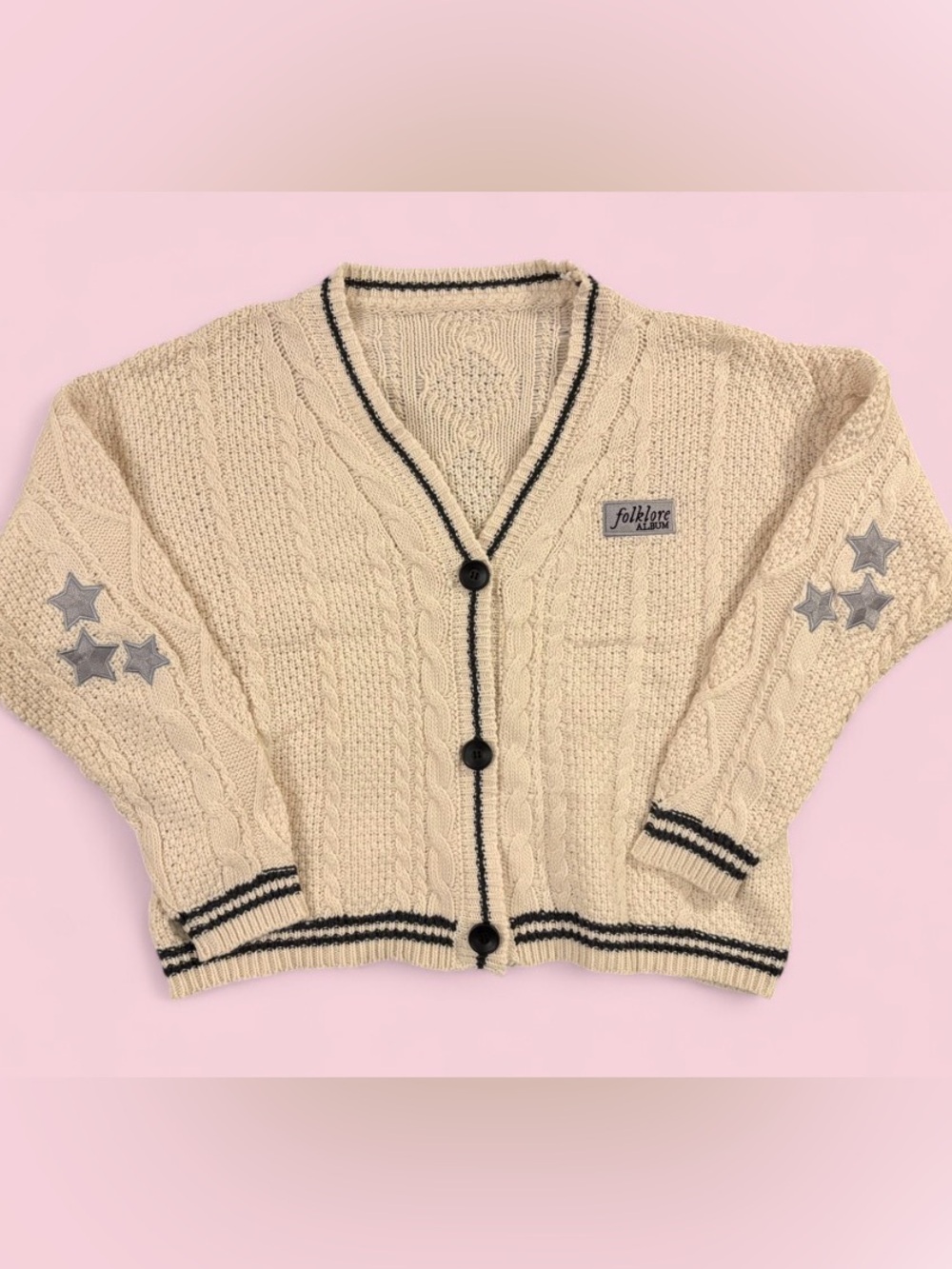 Taylor Swift Folklore Cream Cable Knit Cardigan Original 2020 Release Sz XL/2XL